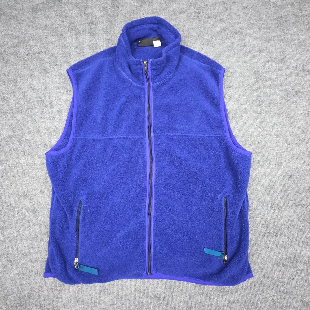 Vintage PATAGONIA Vest Jacket Men's Large Blue-Purple Full Zip Fleece USA